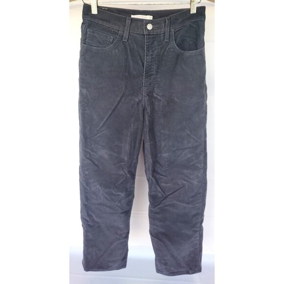 Levi Grey Corduroy Ribcage Straight Ankle Pants Size 27 - Picture 1 of 9